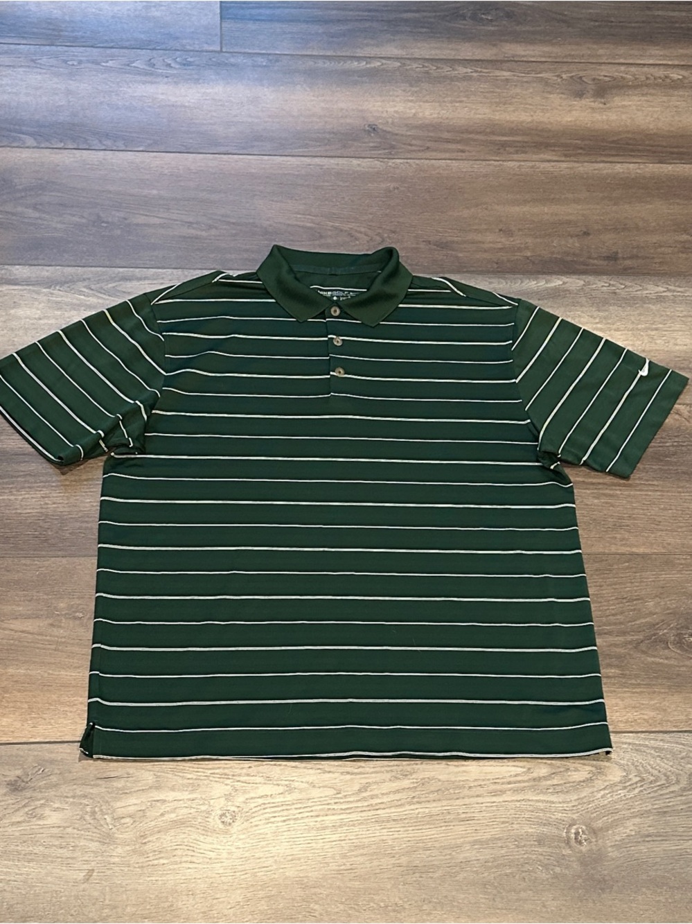 Nike Golf Dark Green Striped Polo Shirt